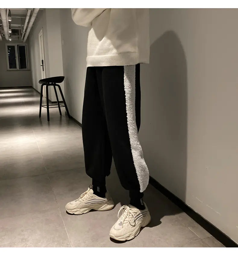 Thick Fleece Slim High-Waist Casual Sweatpants