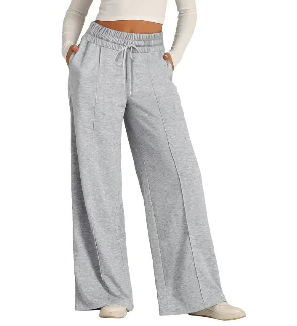 Women's High Waist Wide Leg Sweatpants, Mid-Line, Sports Casual Jogger Pants
