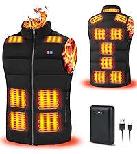 New Retro Outdoor Heated Dual Control Vest, Adjustable Temperature, 16 Heating Zones USB Interface, Outdoor Winter Warmth