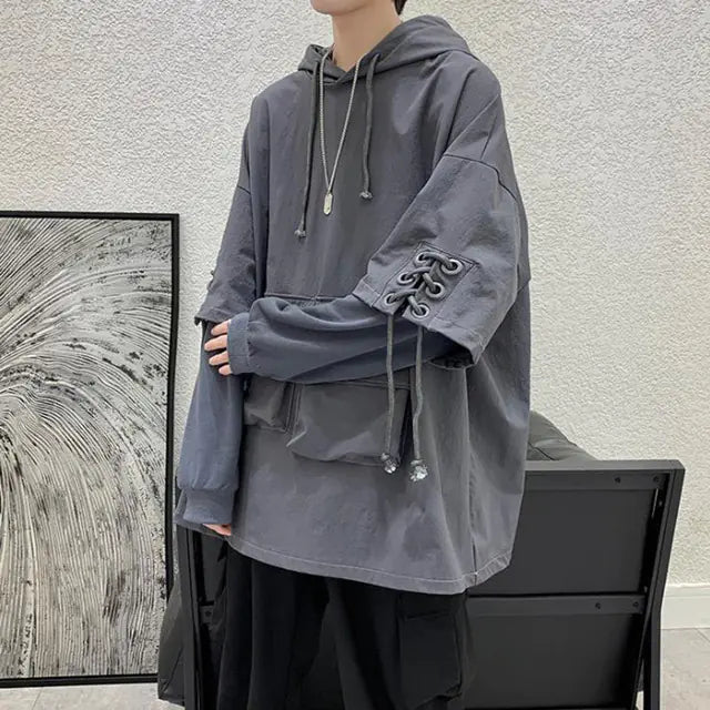 Men's Hooded Cargo Pocket Hoodies - Harajuku Streetwear
