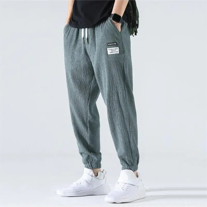 Loose Nine-Point Sweatpants with Cuffs