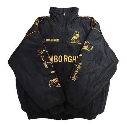 F1 Racing Motorcycle Jacket with Vintage Embroidery