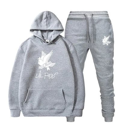 Crying Swallow Printed Hoodie and Sweatpants Set
