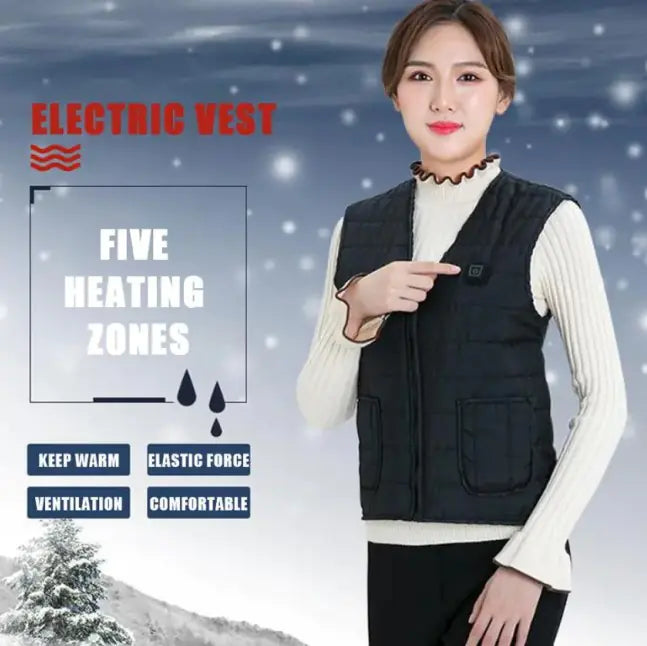 New Retro Outdoor Heated Dual Control Vest, Adjustable Temperature, 16 Heating Zones USB Interface, Outdoor Winter Warmth