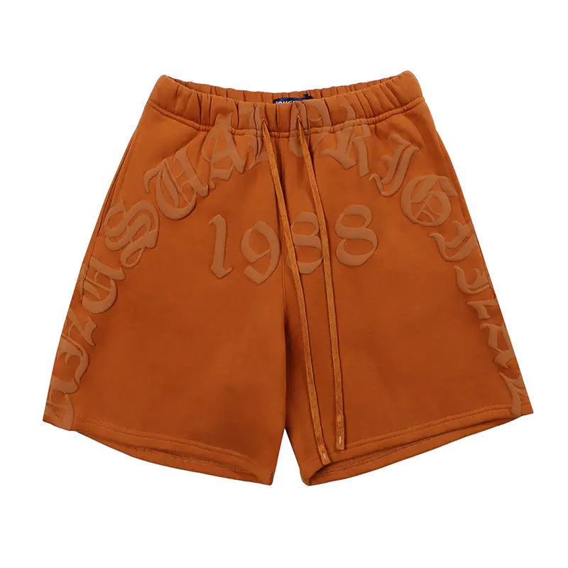 Men's Casual Foam Letter Sweatpants Shorts