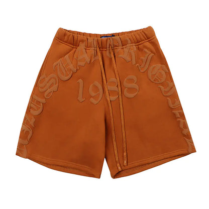 Men's Casual Foam Letter Sweatpants Shorts