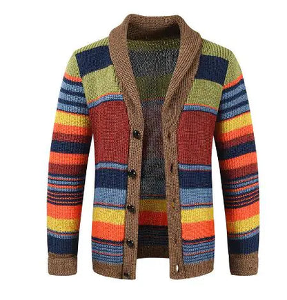 Vintage Men’s Hooded Cardigan Sweater in Ethnic Style