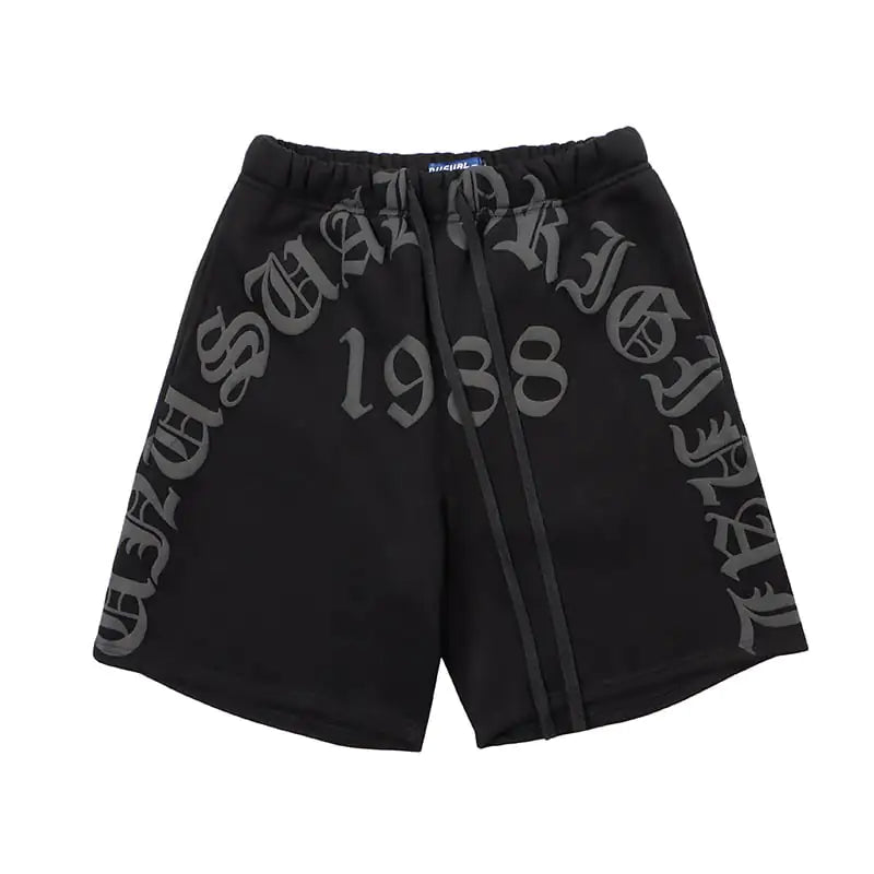Men's Casual Foam Letter Sweatpants Shorts