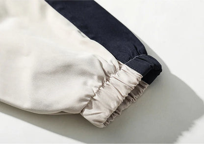 Men's Loose Fit Japanese Embroidered Contrast Color Jacket