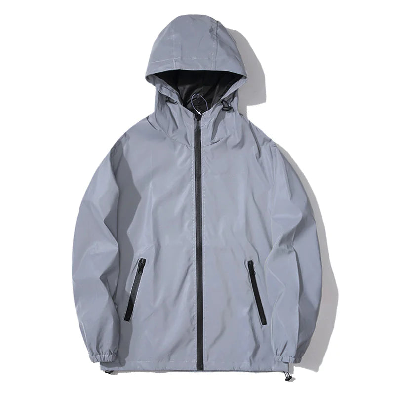 Men’s Luminous Windbreaker – Solid Color Fall Jacket