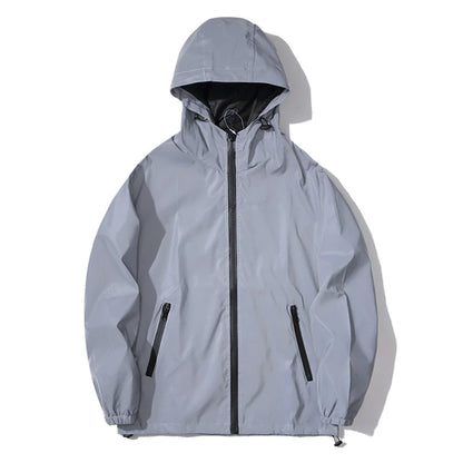 Men’s Luminous Windbreaker – Solid Color Fall Jacket