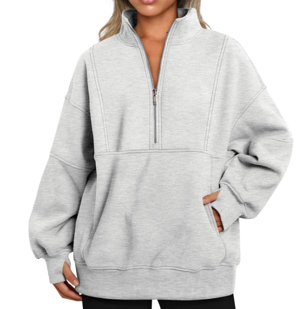 Autumn Winter Solid Color Long Sleeve Warm Jacket