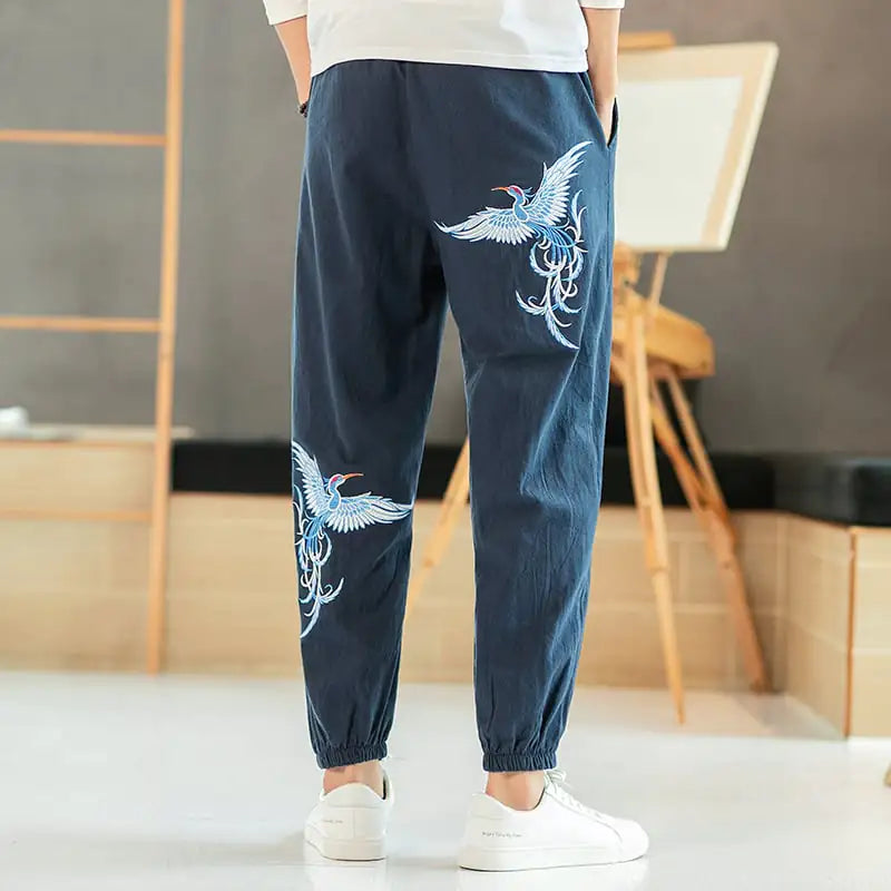 Men's Ethnic Style Embroidered Casual Sweatpants