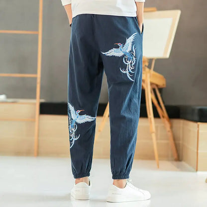 Men's Ethnic Style Embroidered Casual Sweatpants