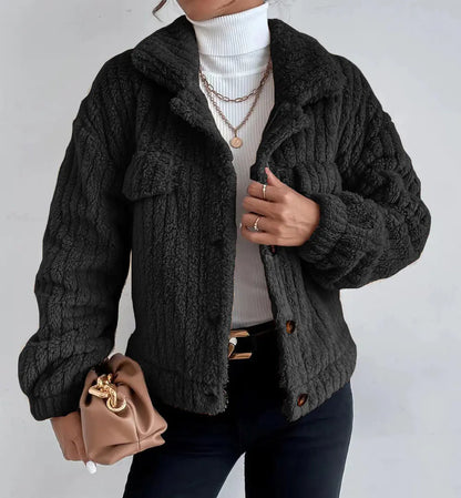 2023 Fall Winter Women's Plush Jacket with Collar