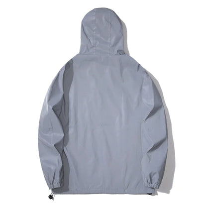 Men’s Luminous Windbreaker – Solid Color Fall Jacket