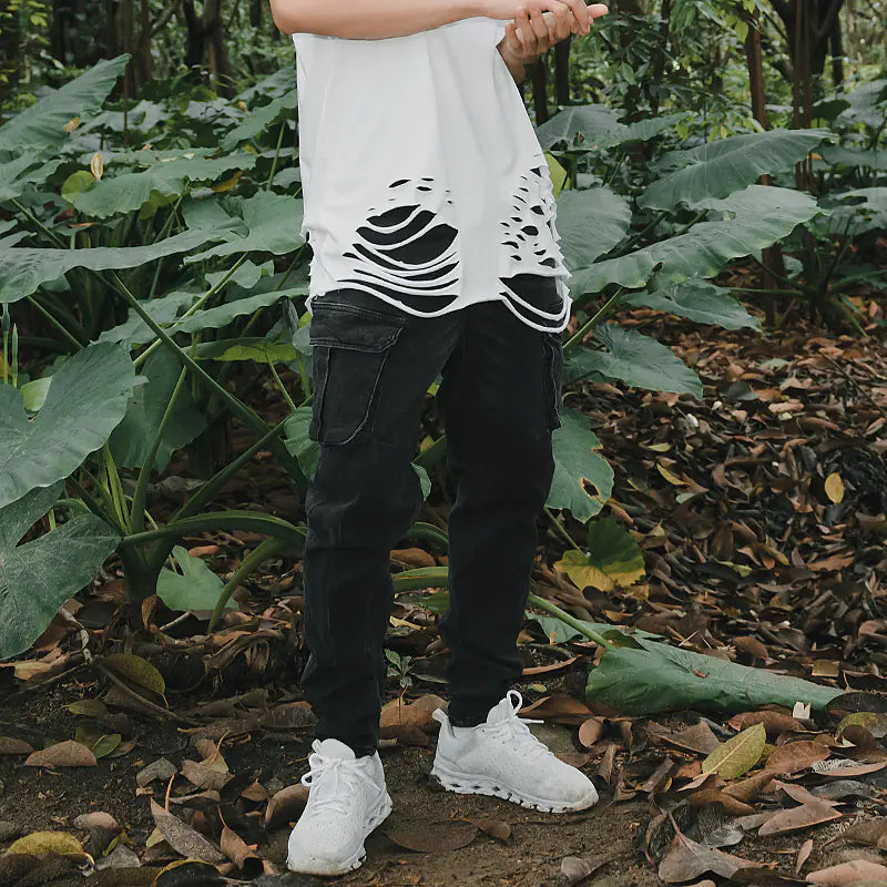 Unisex Retro Strappy Trousers High Street Jeans