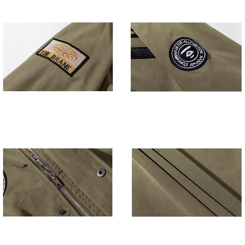 Men's Vintage Embroidered Military Bomber Jacket