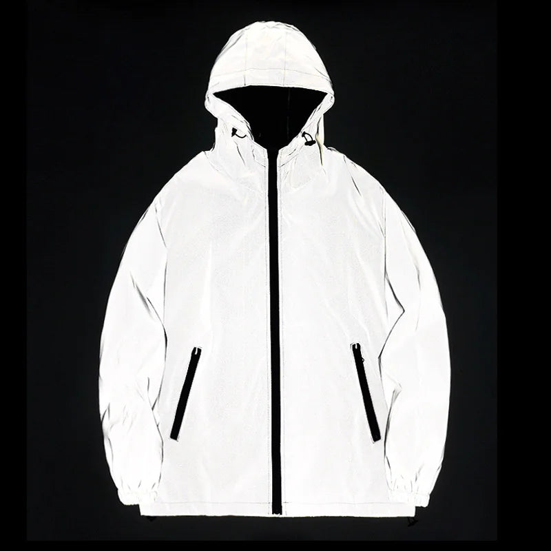 Men’s Luminous Windbreaker – Solid Color Fall Jacket