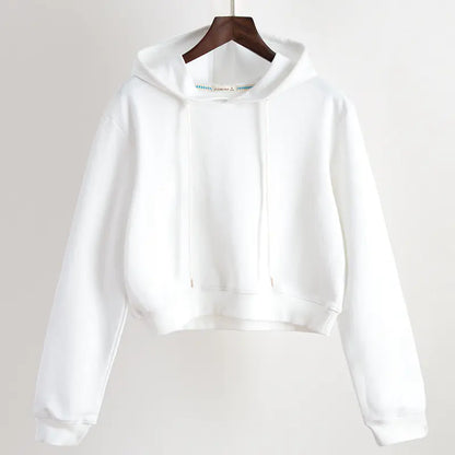 High Waist White Hoodie for Women