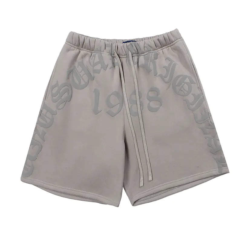 Men's Casual Foam Letter Sweatpants Shorts