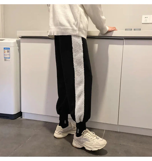 Thick Fleece Slim High-Waist Casual Sweatpants