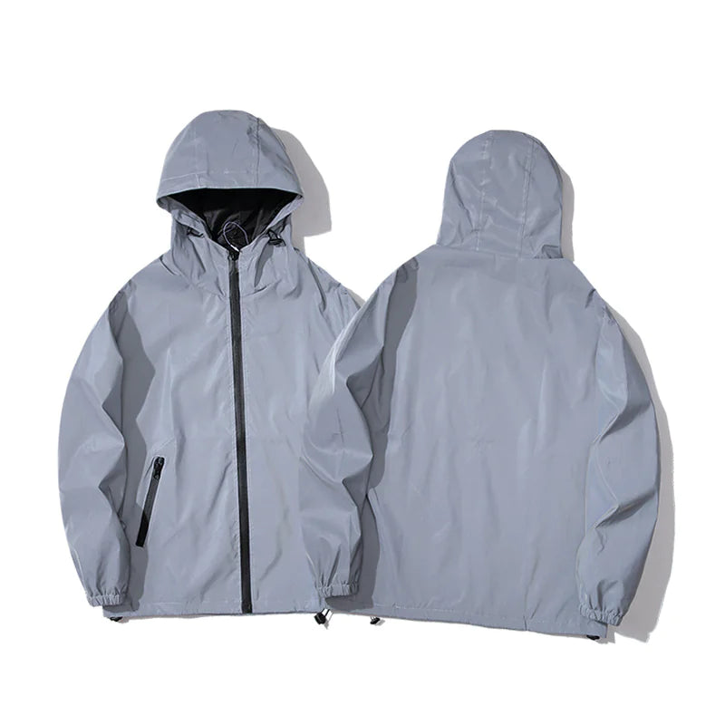 Men’s Luminous Windbreaker – Solid Color Fall Jacket