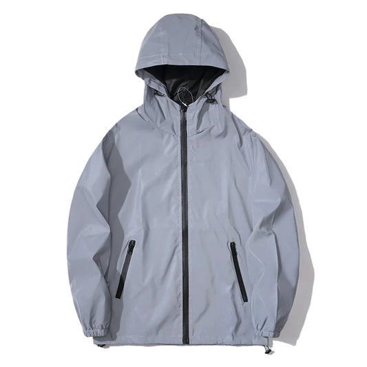 Men’s Luminous Windbreaker – Solid Color Fall Jacket