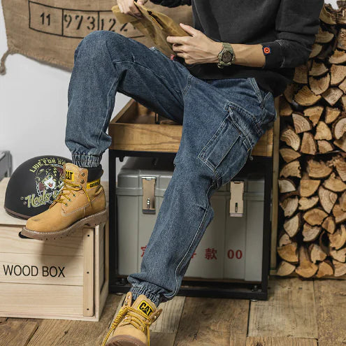 Unisex Retro Strappy Trousers High Street Jeans