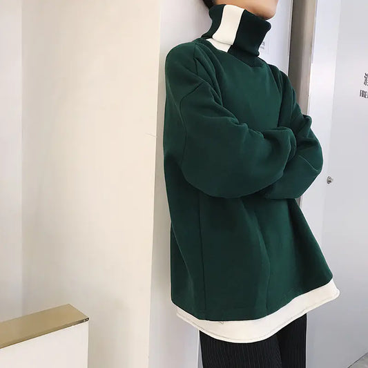 Fleece Lined High Collar Hoodie for Men