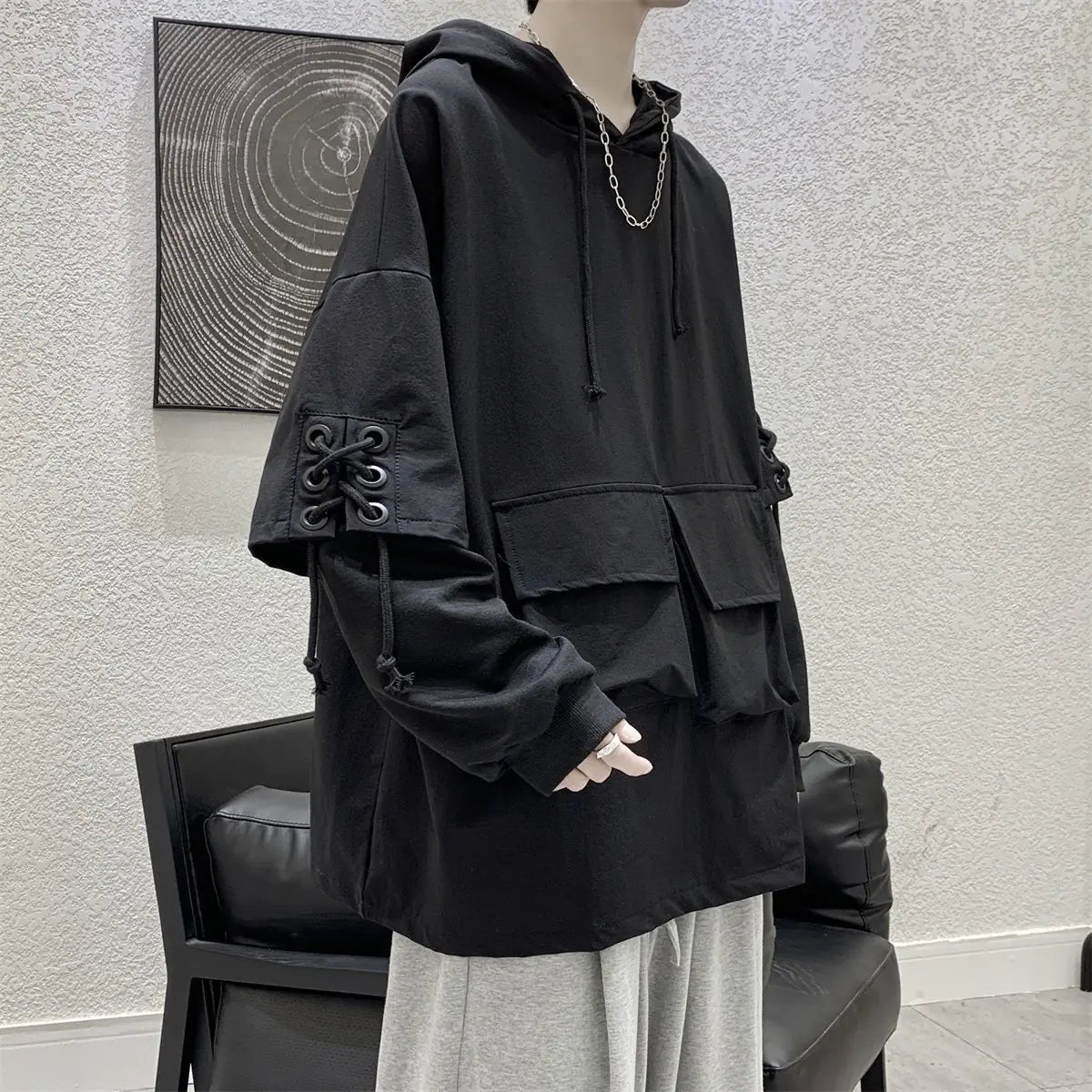 Men's Hooded Cargo Pocket Hoodies - Harajuku Streetwear