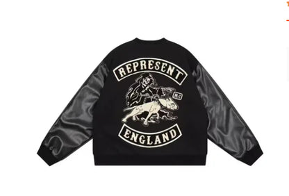 Wukong Monkey Men's Skull Embroidered Flight Jacket