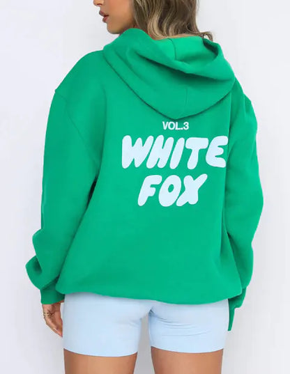 White Fox Hoodie and Sweatpants Set (2 Pieces)