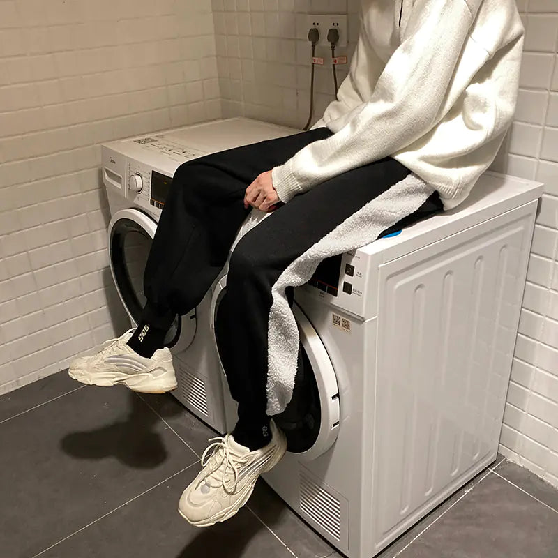 Thick Fleece Slim High-Waist Casual Sweatpants