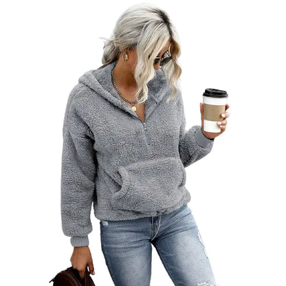 Women's Solid Color Zipper Jacket for Autumn/Winter