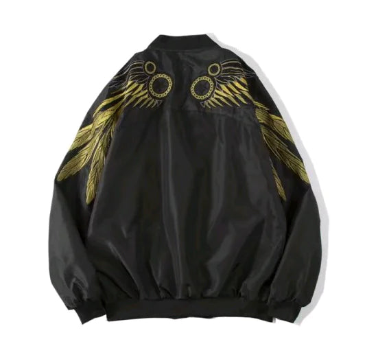 Men's Jacket with Embroidered Wings, Casual Top