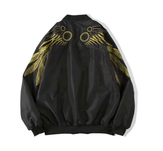 Men's Jacket with Embroidered Wings, Casual Top