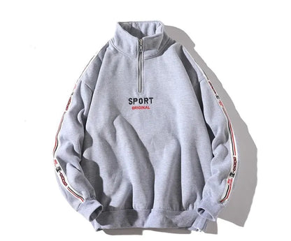 Zip-up Hoodie for Students and Couples, Loose Fit