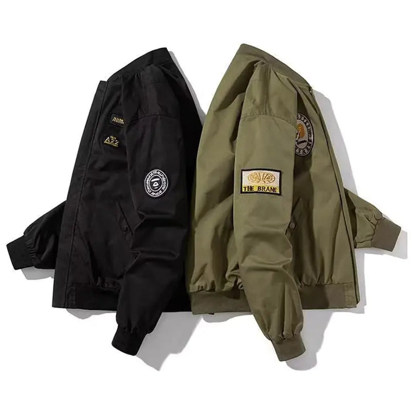 Men's Vintage Embroidered Military Bomber Jacket