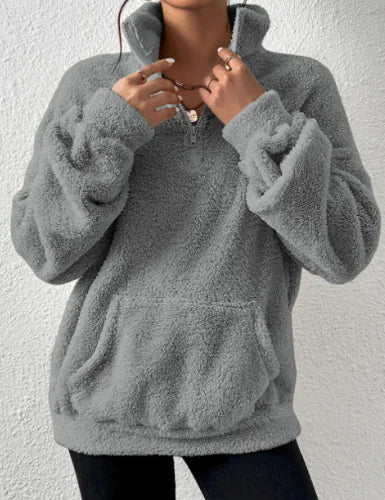 Women's Solid Color Zipper Jacket for Autumn/Winter