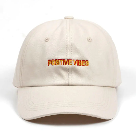 Embroidered Positive Vibes Baseball Cap