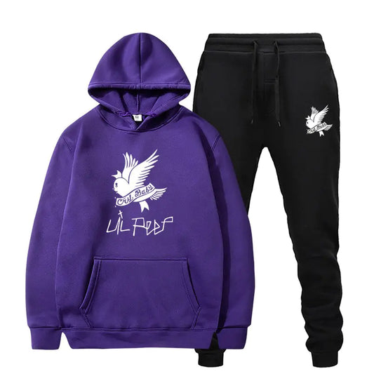 Crying Swallow Printed Hoodie and Sweatpants Set