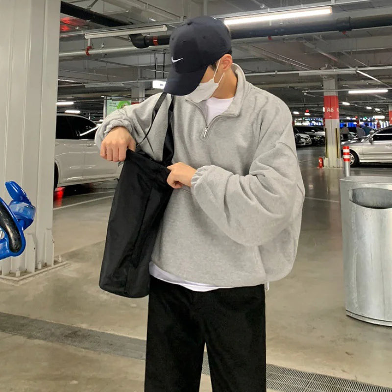 Men’s Casual Half-Zip Sweater Coat