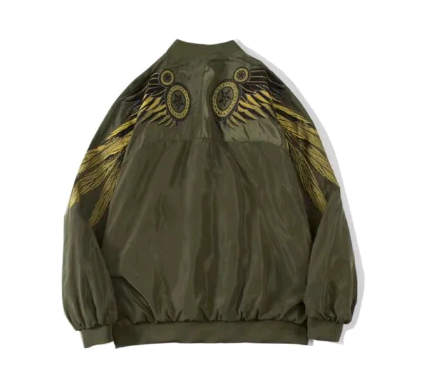 Men's Jacket with Embroidered Wings, Casual Top