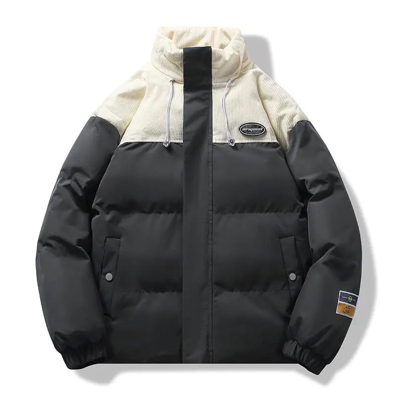 Spliced Design Thick Winter Puffer Coat