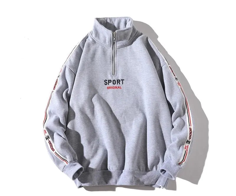 Zip-up Hoodie for Students and Couples, Loose Fit